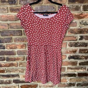 Cotton:On Rust Brown Polka Dot Short Sleeve Mini Dress Women's Size Medium